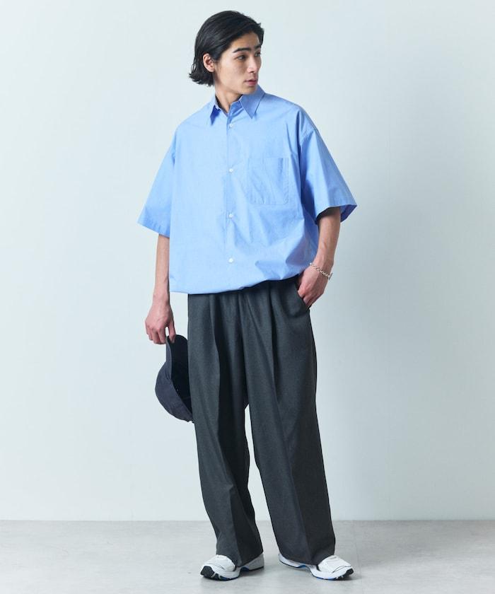 寬鬆剪裁 長領 短袖 襯衫