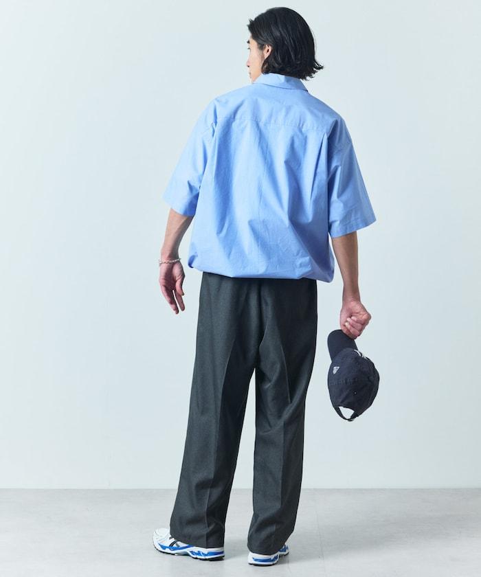 寬鬆剪裁 長領 短袖 襯衫