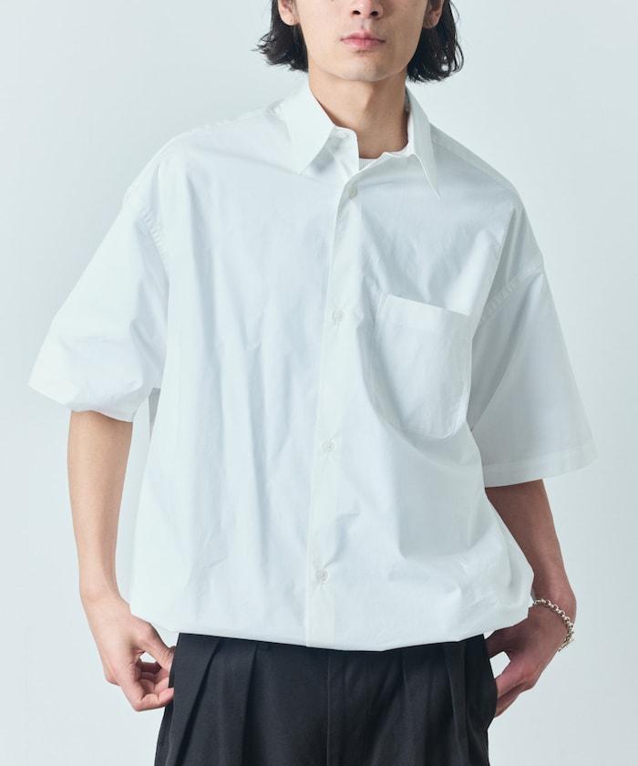 寬鬆剪裁 長領 短袖 襯衫