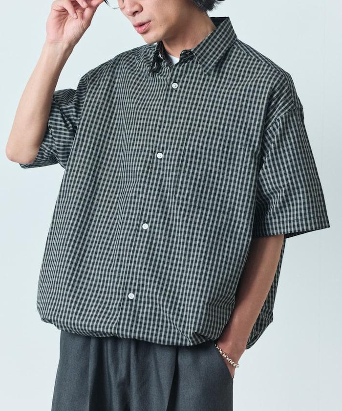 寬鬆剪裁 長領 短袖 襯衫