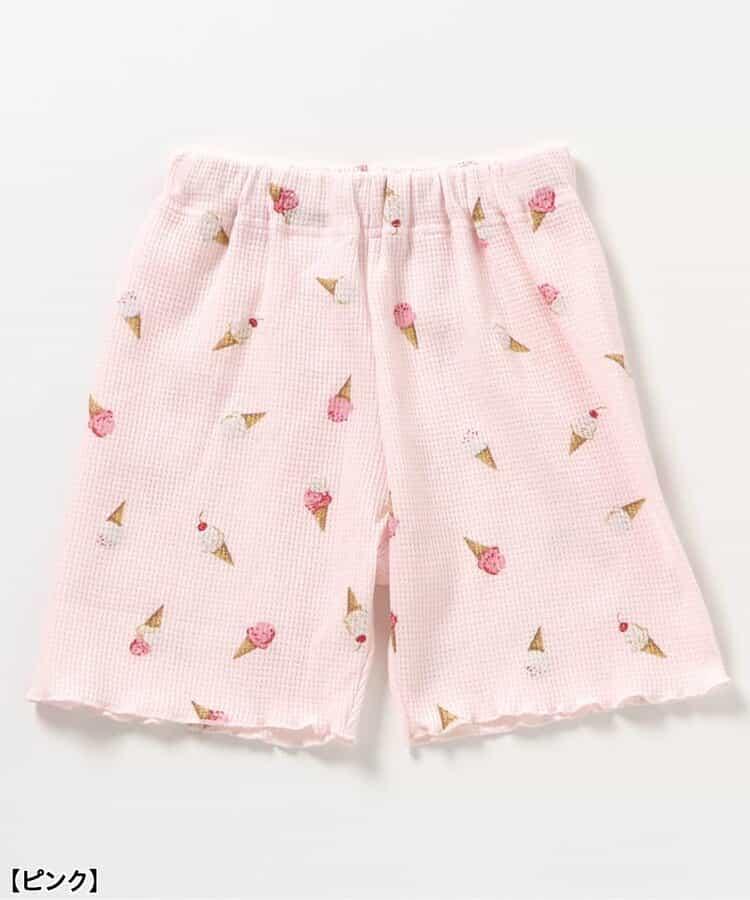 草莓冰淇淋圖案華夫餅睡衣