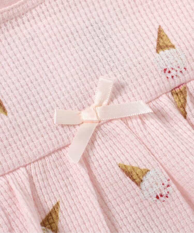 草莓冰淇淋圖案華夫餅睡衣