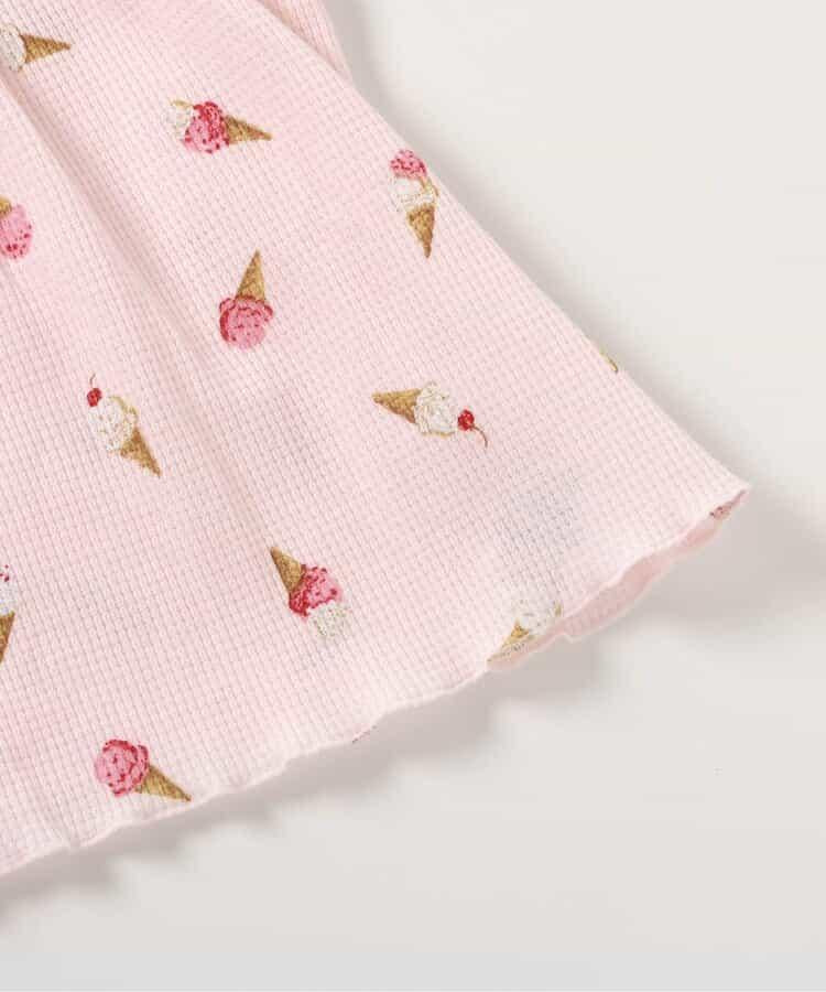 草莓冰淇淋圖案華夫餅睡衣