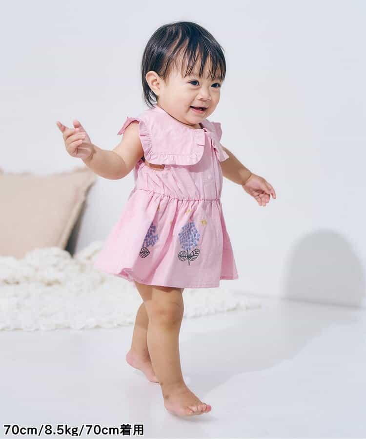 【連衣裙】繡花繡球嬰兒連體衣