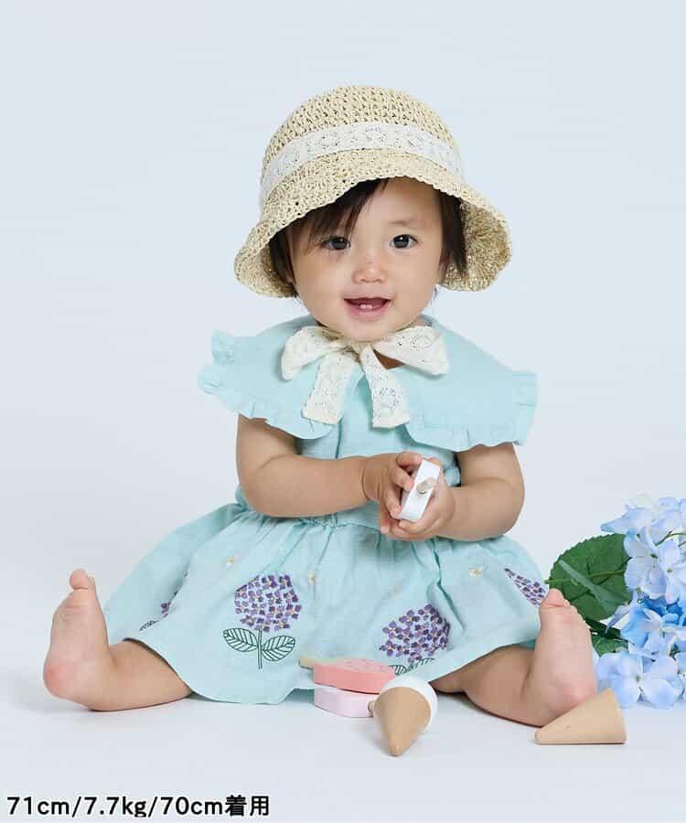 【連衣裙】繡花繡球嬰兒連體衣