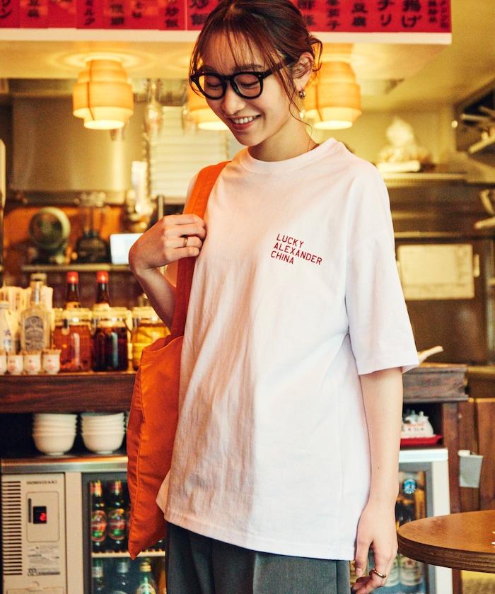 LUCKY ALEXANDER CHINA 大號剪裁 背面印花 圓領T恤