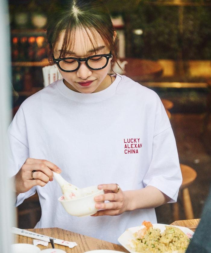 LUCKY ALEXANDER CHINA 大號剪裁 背面印花 圓領T恤