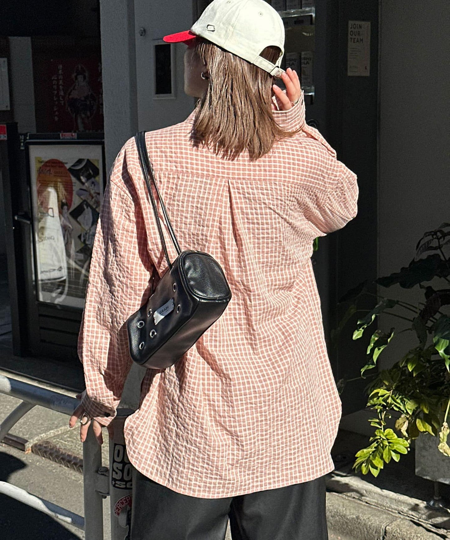 大口袋格子襯衫