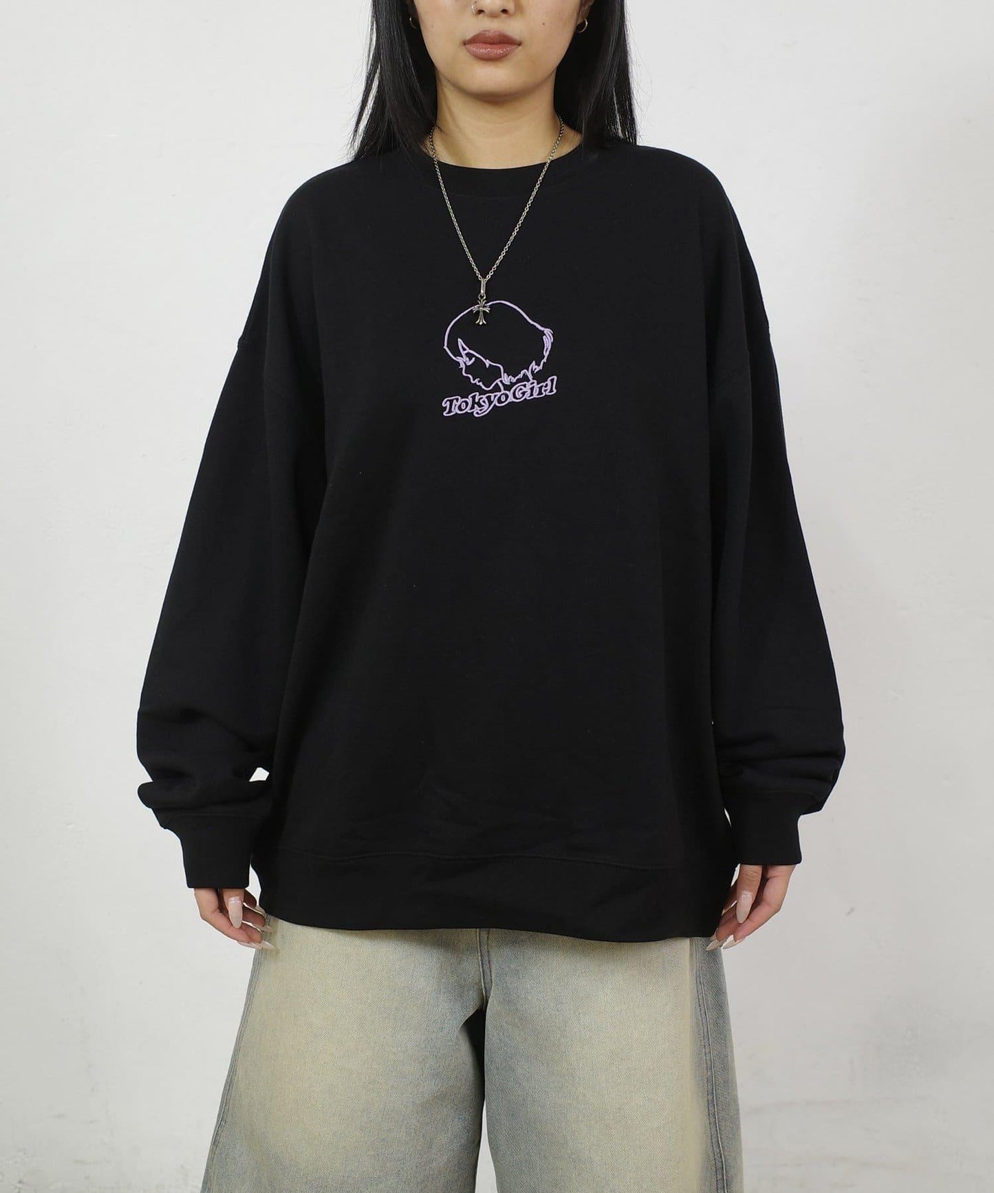 /2尺寸【東京女孩】3D刺繡logo圓領