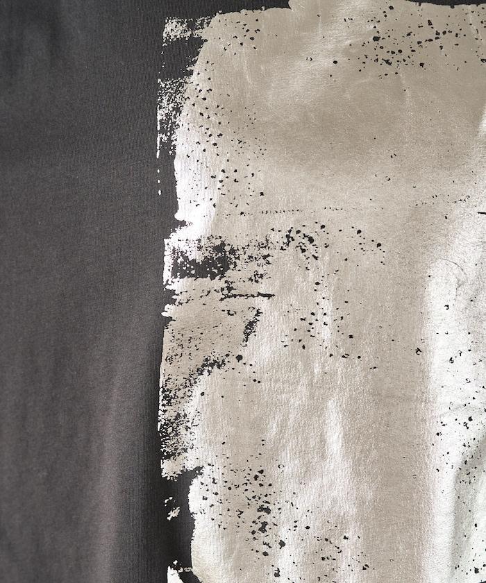 箔印圖案 大尺寸 短袖襯衫