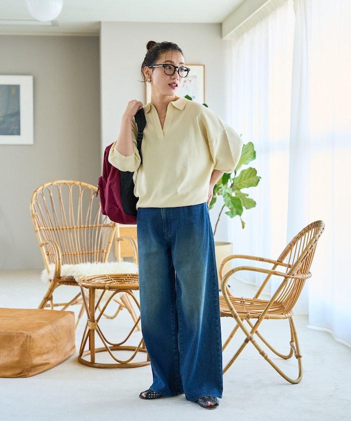 短袖 翻領 領帶 闊脖 夏季針織衫【限定推出】