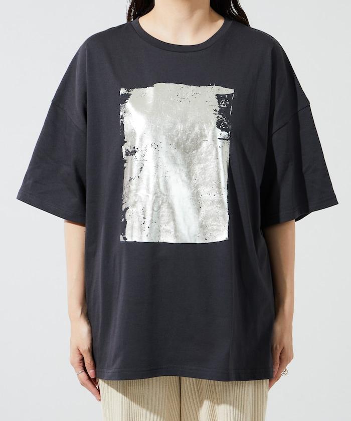 箔印圖案 大尺寸 短袖襯衫