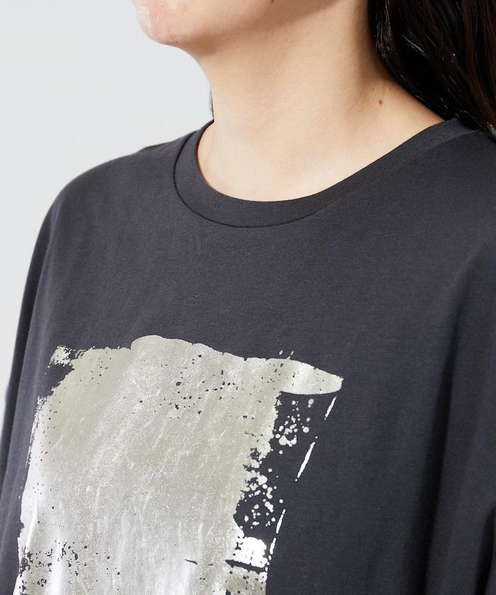 箔印圖案 大尺寸 短袖襯衫