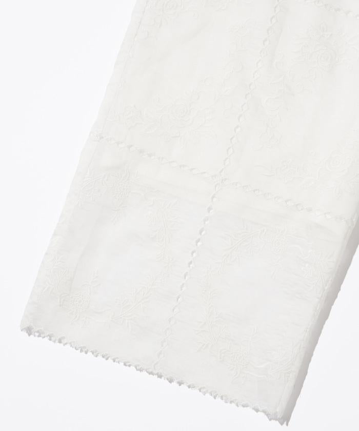 方形刺繡休閒褲