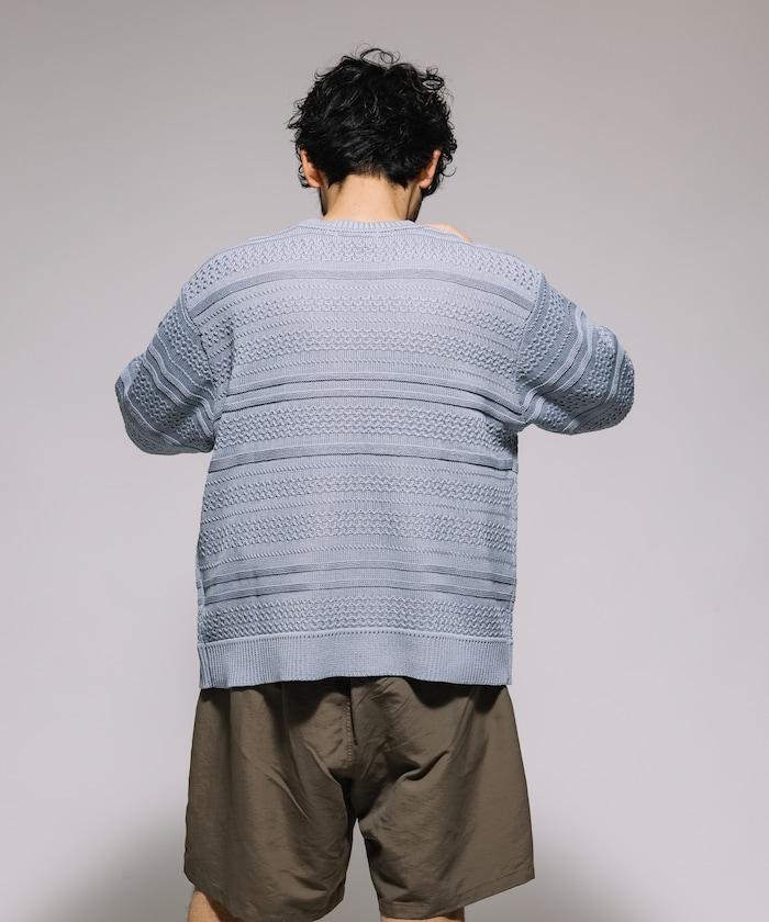 傳統條紋圓領針織衫