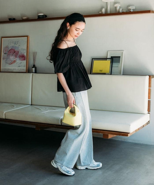 印度方形泡泡袖上衣/2way露肩上衣