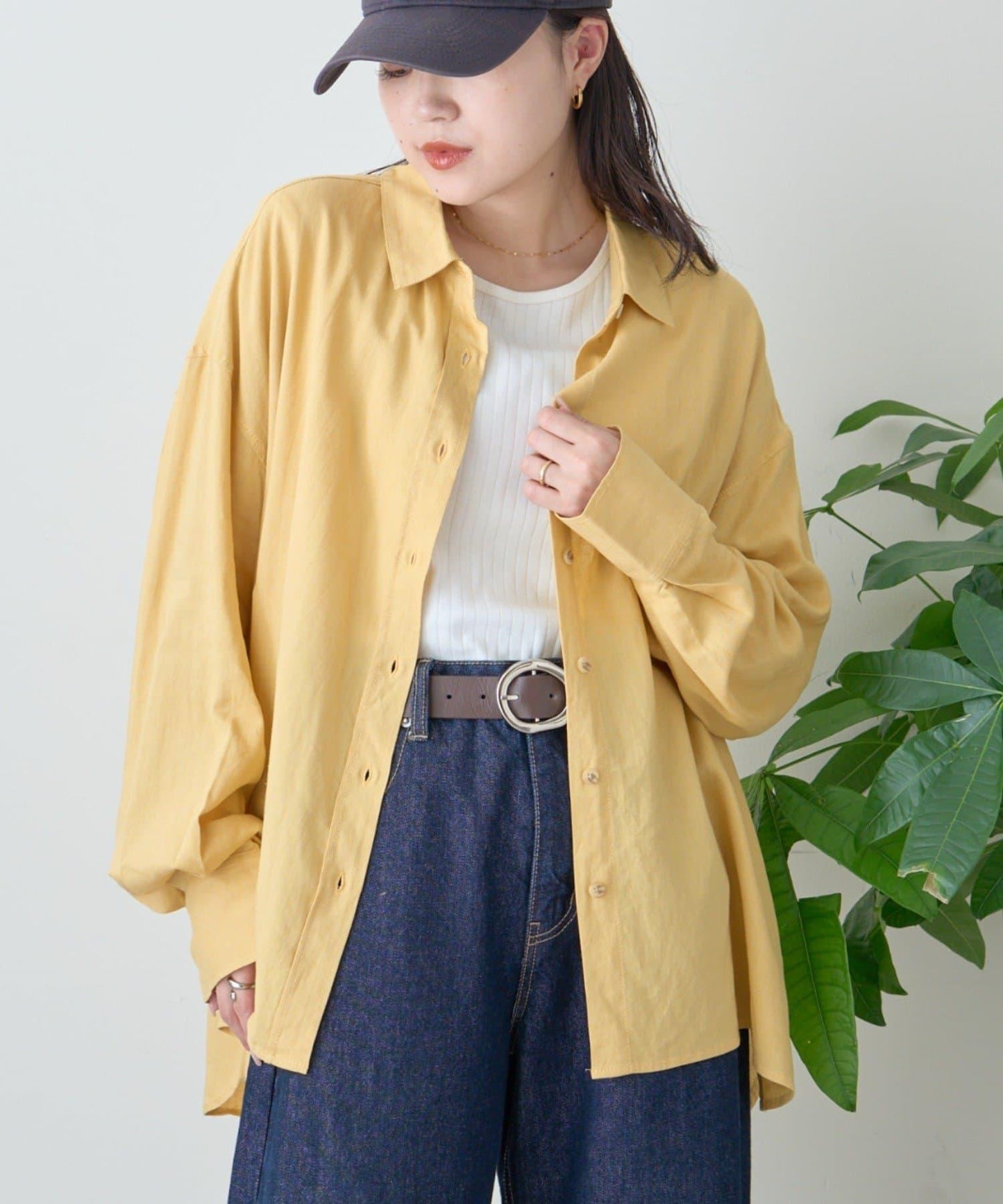 【限定】亞麻混紡常規襯衫