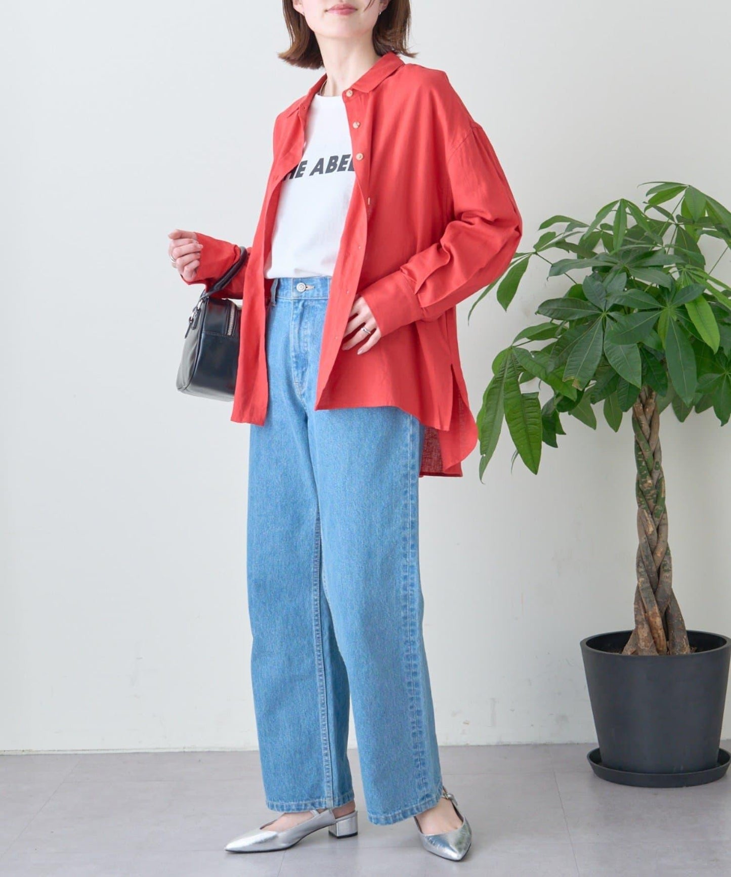 【限定】亞麻混紡常規襯衫