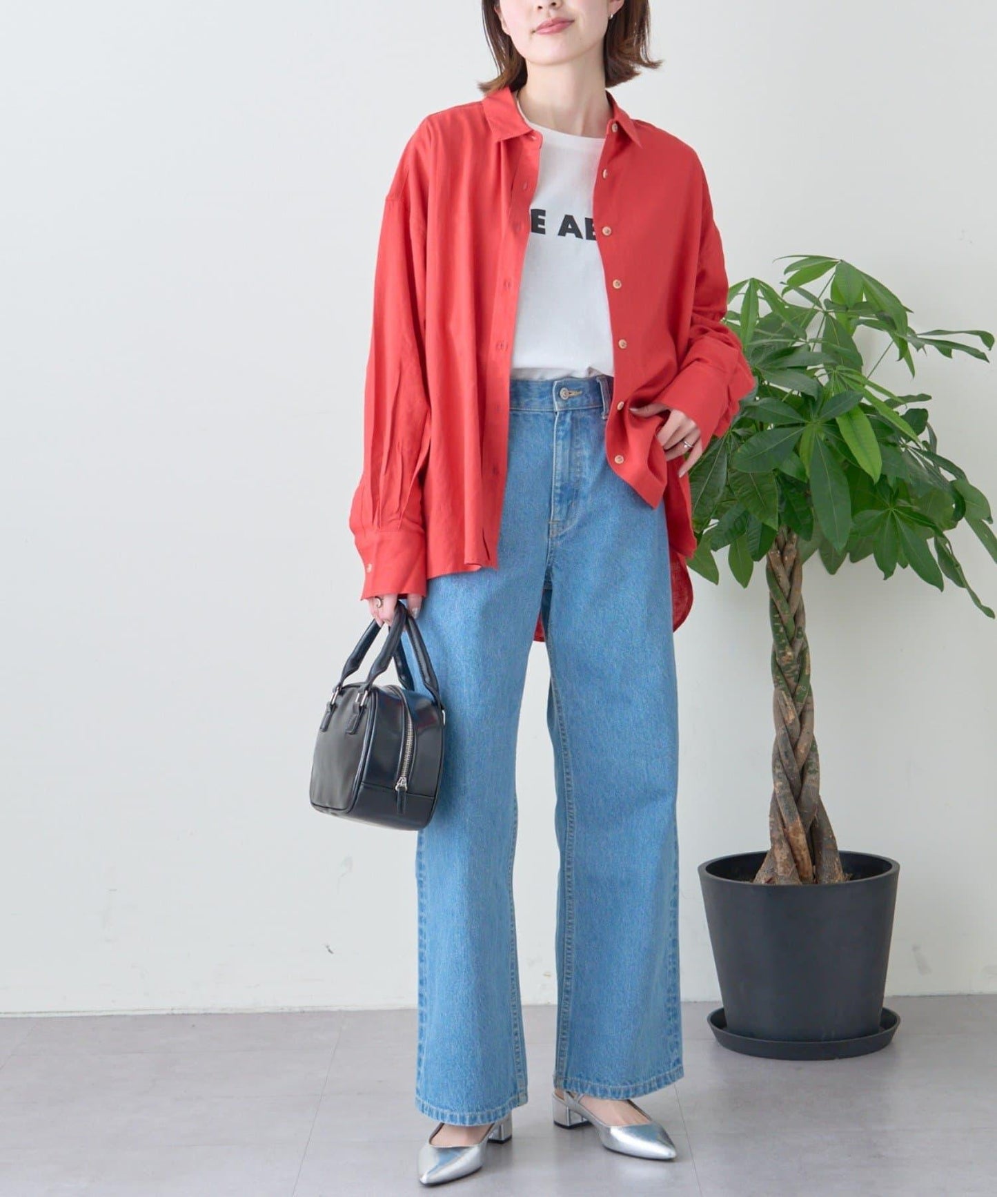 【限定】亞麻混紡常規襯衫