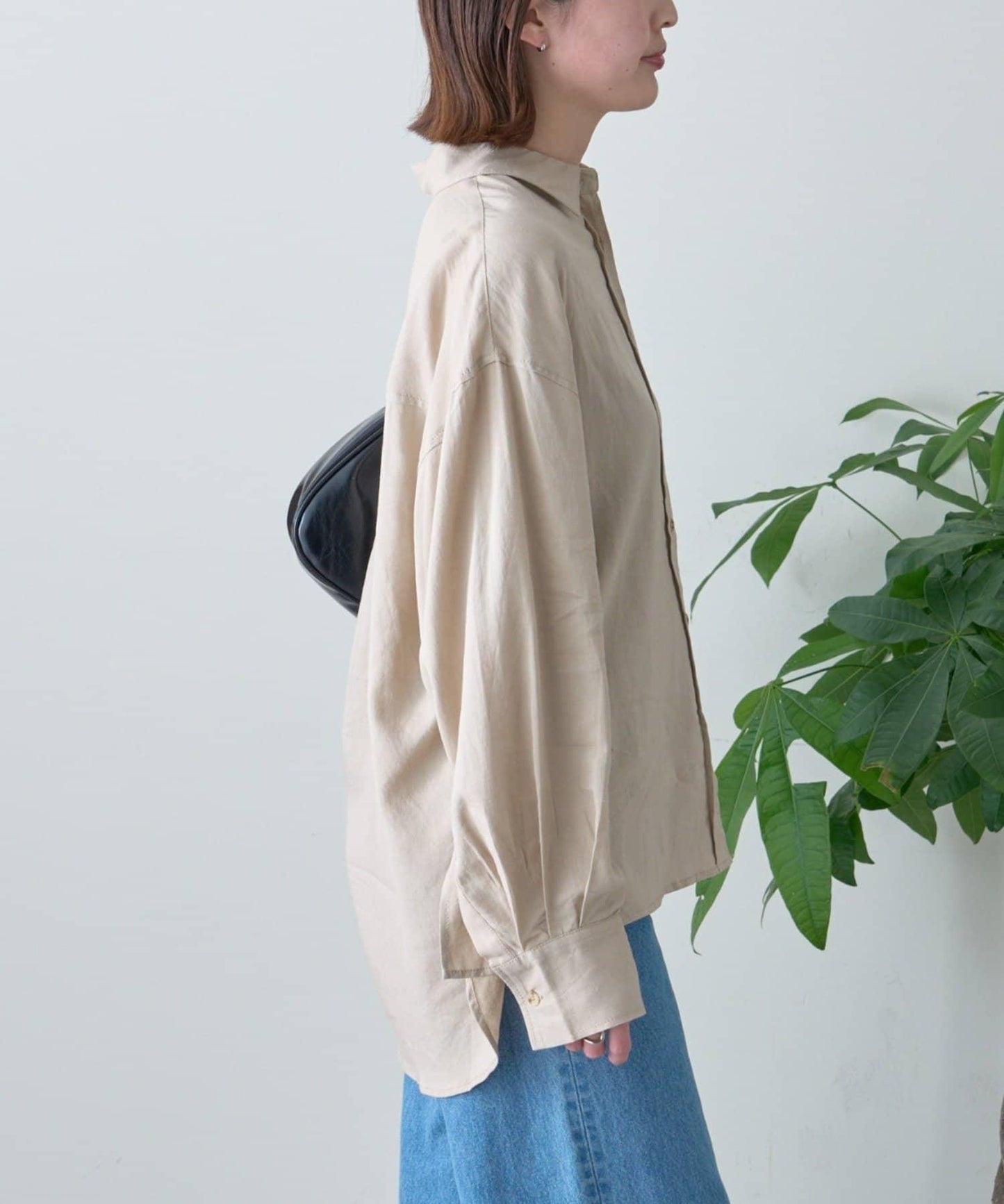 【限定】亞麻混紡常規襯衫