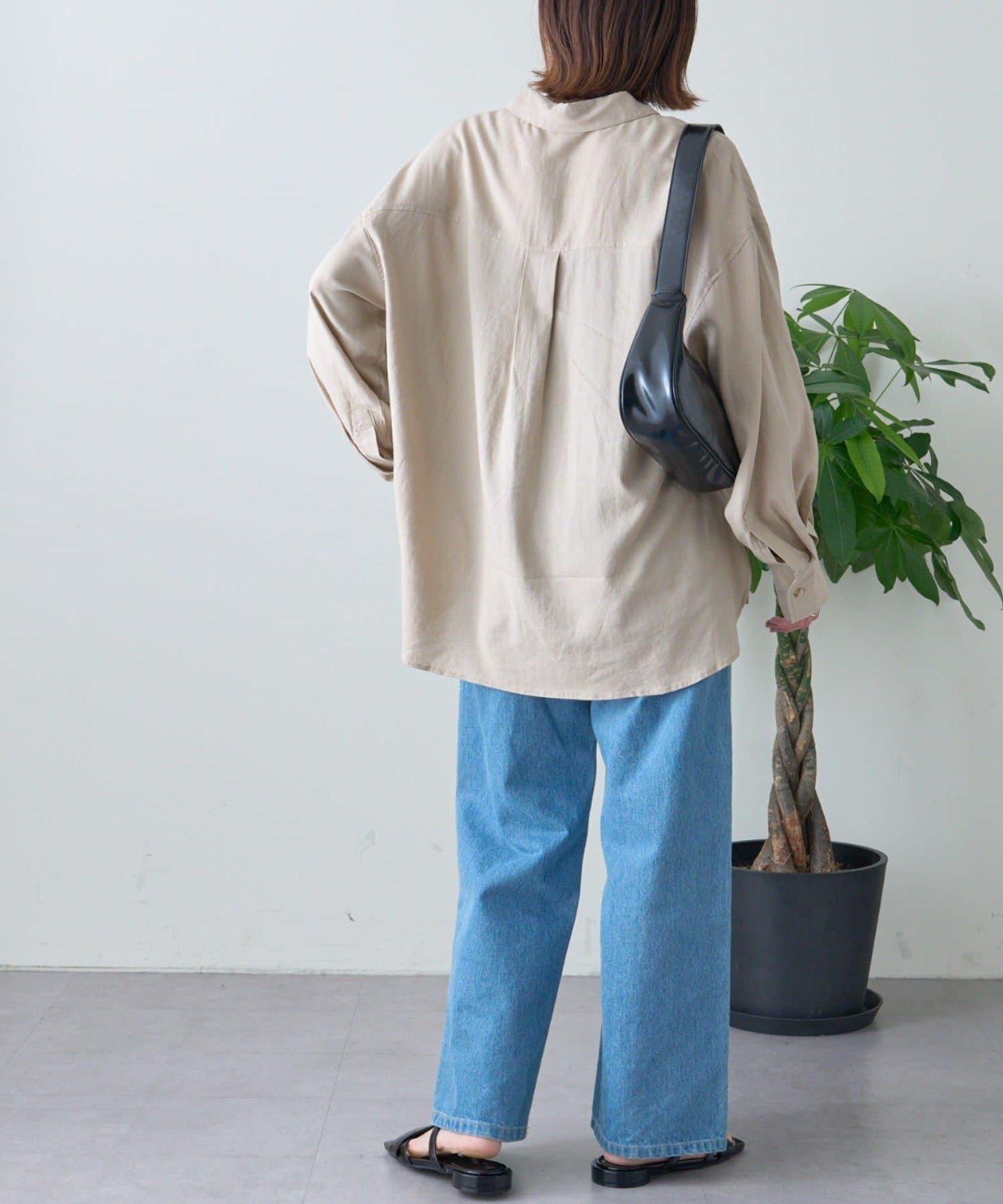 【限定】亞麻混紡常規襯衫