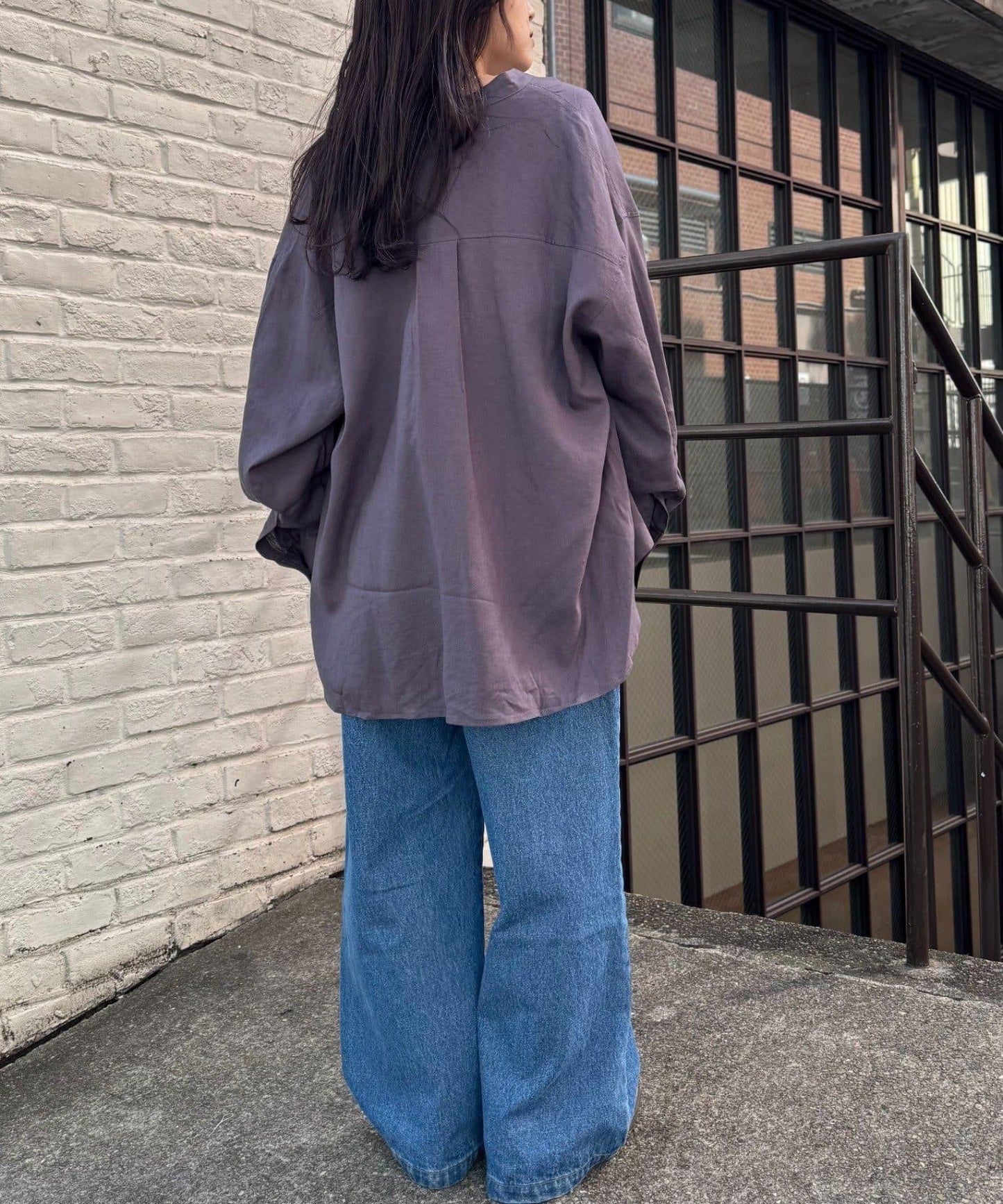 亞麻粘膠領帶領襯衫