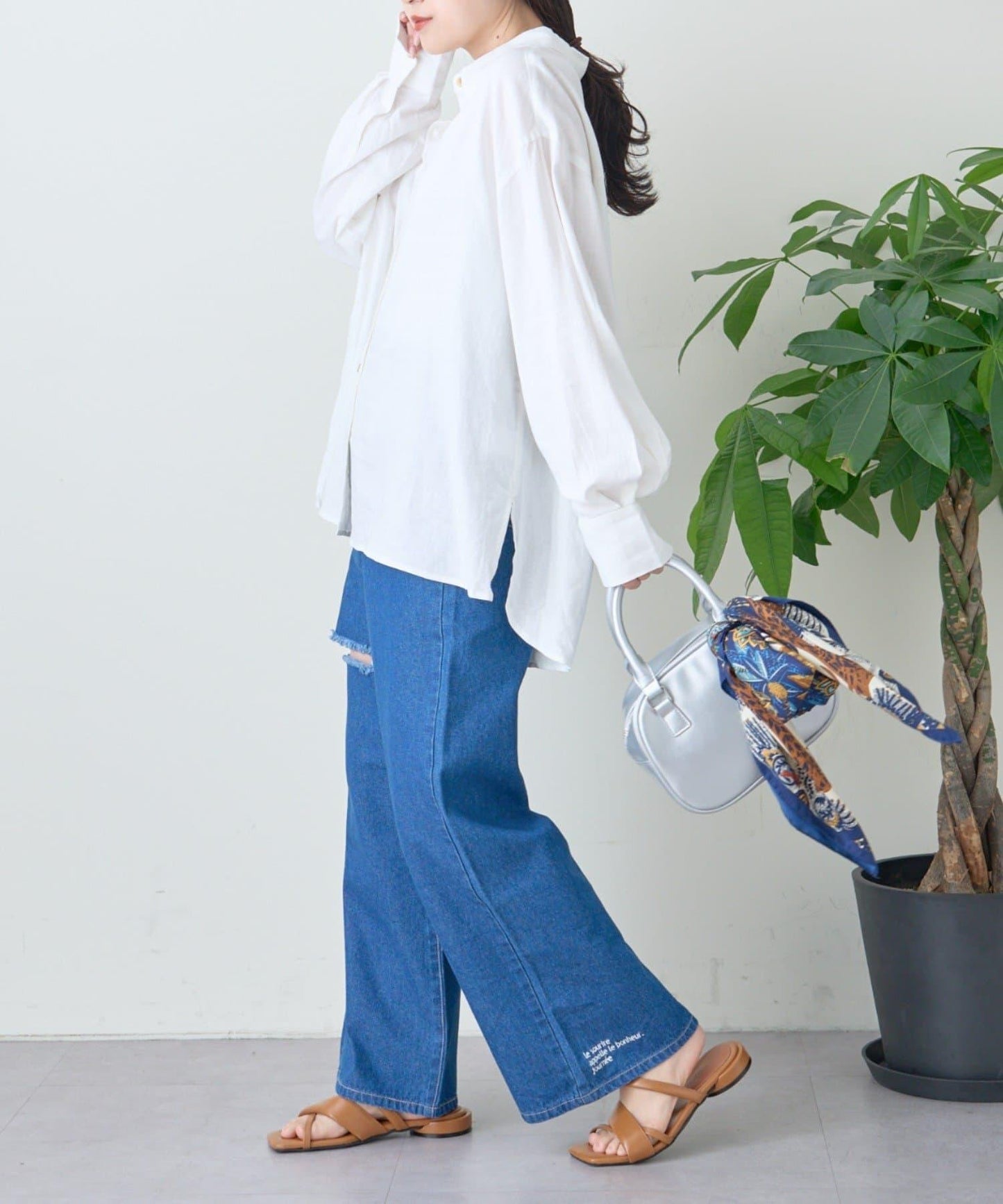【限定】亞麻混紡常規襯衫