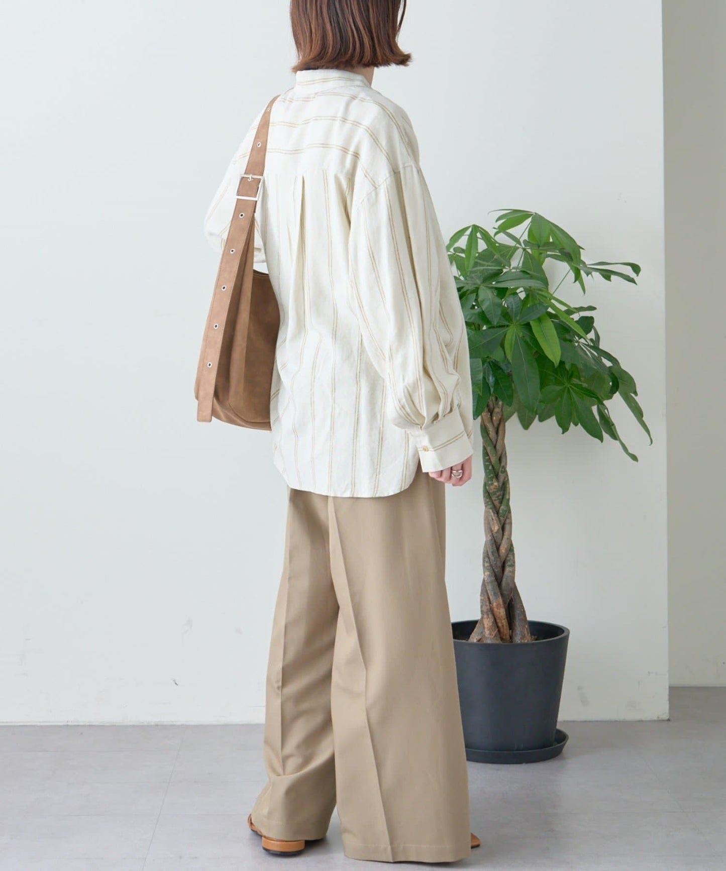 【限定】亞麻混紡常規襯衫