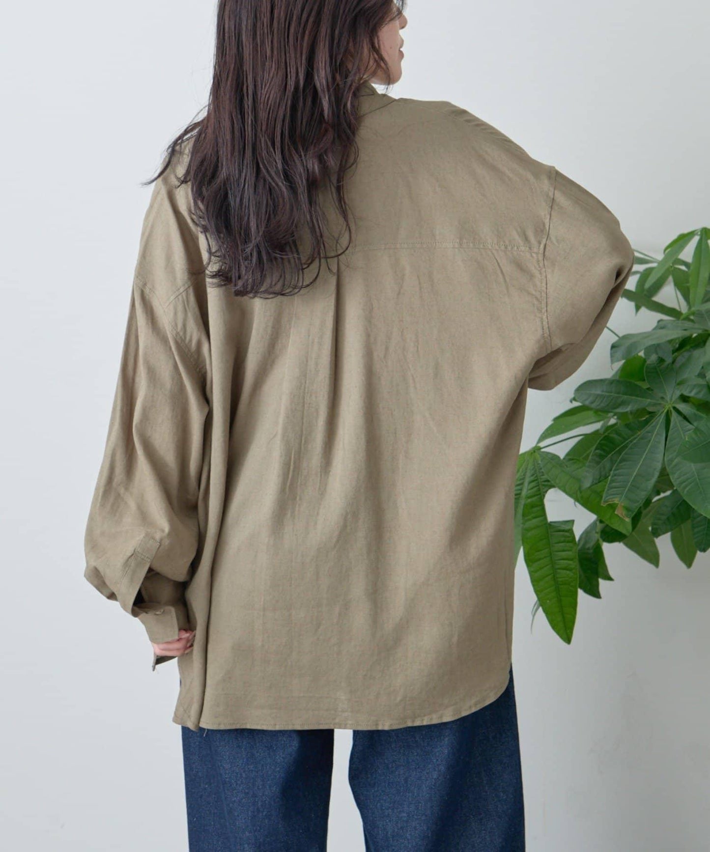 【限定】亞麻混紡常規襯衫