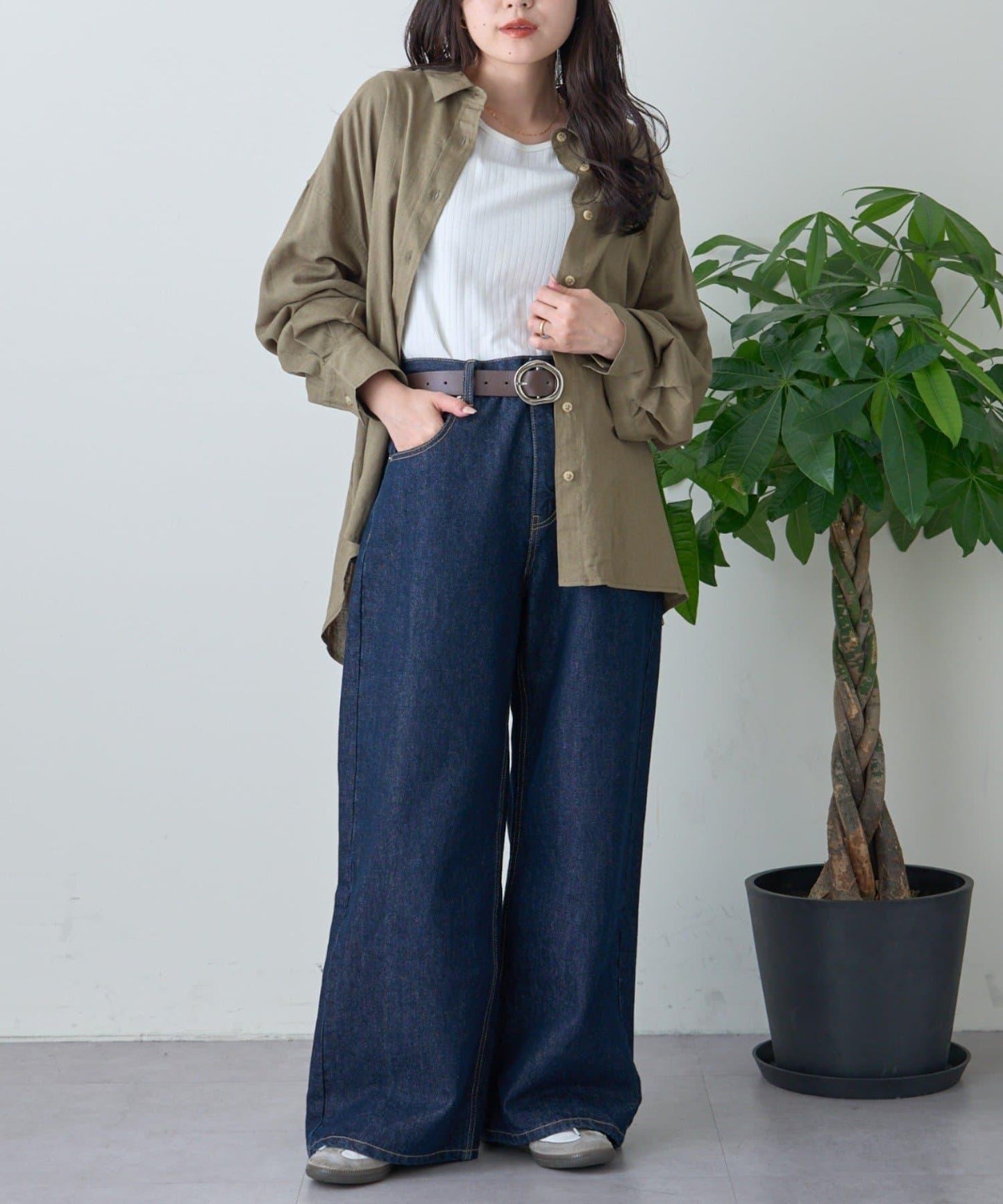 【限定】亞麻混紡常規襯衫