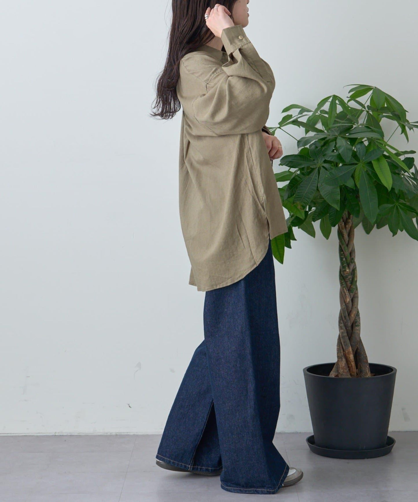 【限定】亞麻混紡常規襯衫