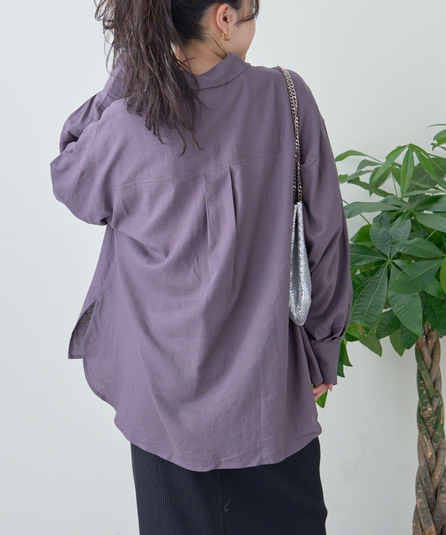 【限定】亞麻混紡常規襯衫