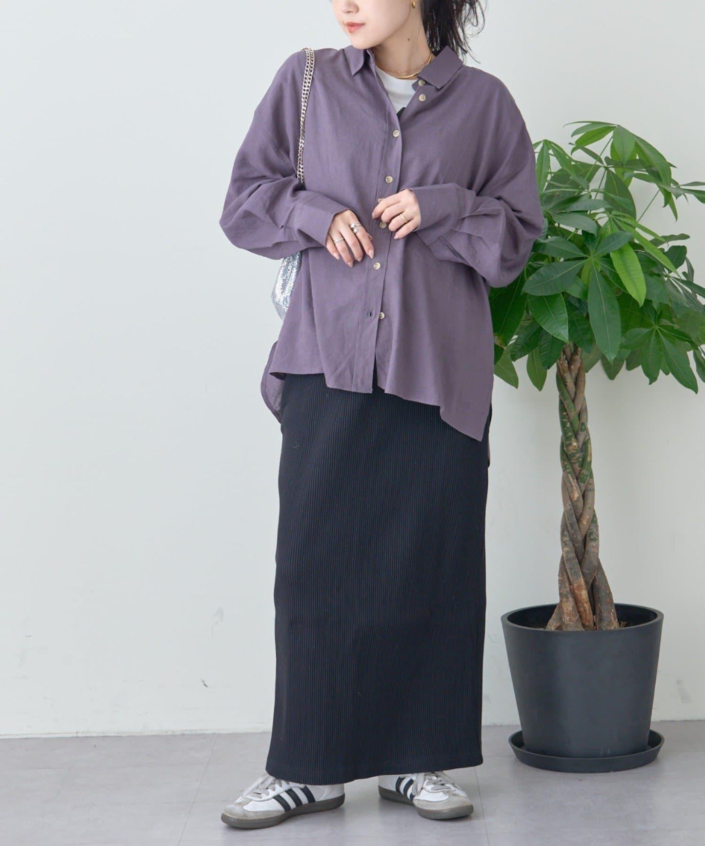 【限定】亞麻混紡常規襯衫