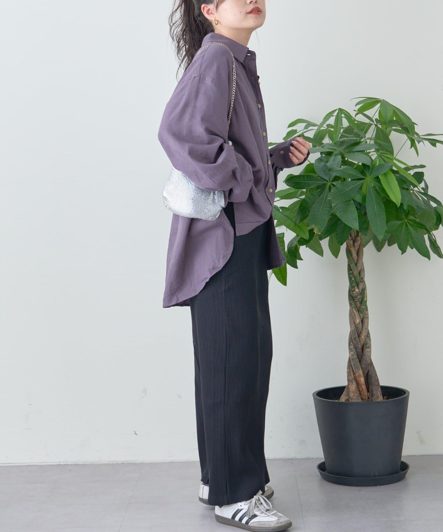 【限定】亞麻混紡常規襯衫