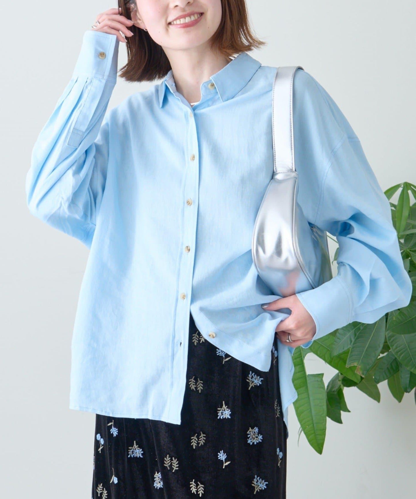 【限定】亞麻混紡常規襯衫