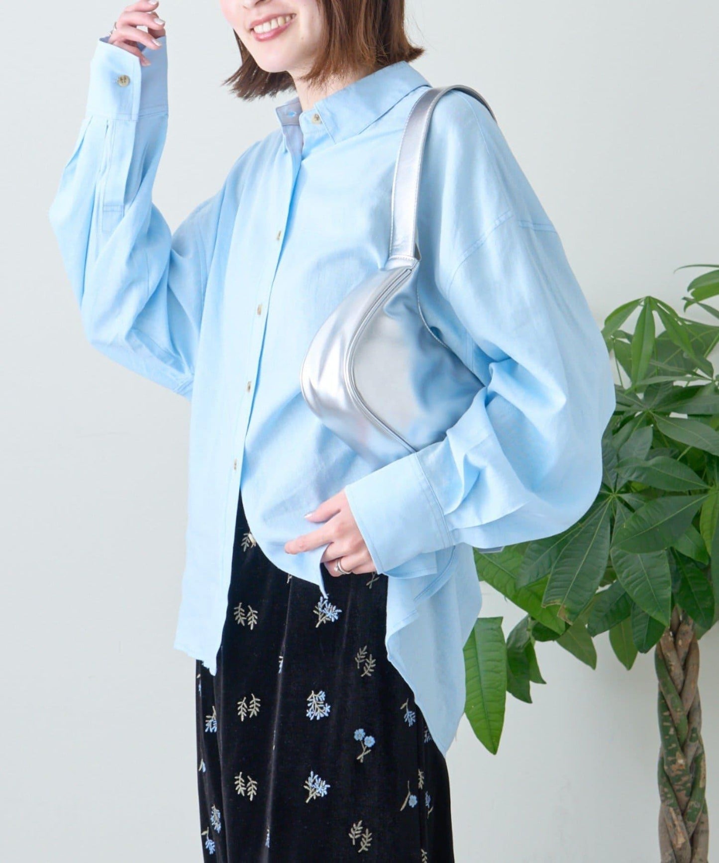 【限定】亞麻混紡常規襯衫