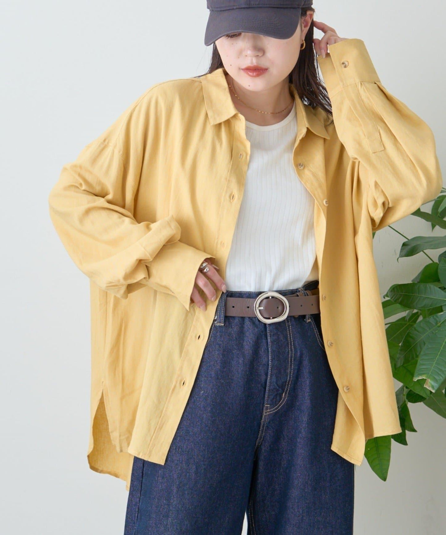 【限定】亞麻混紡常規襯衫