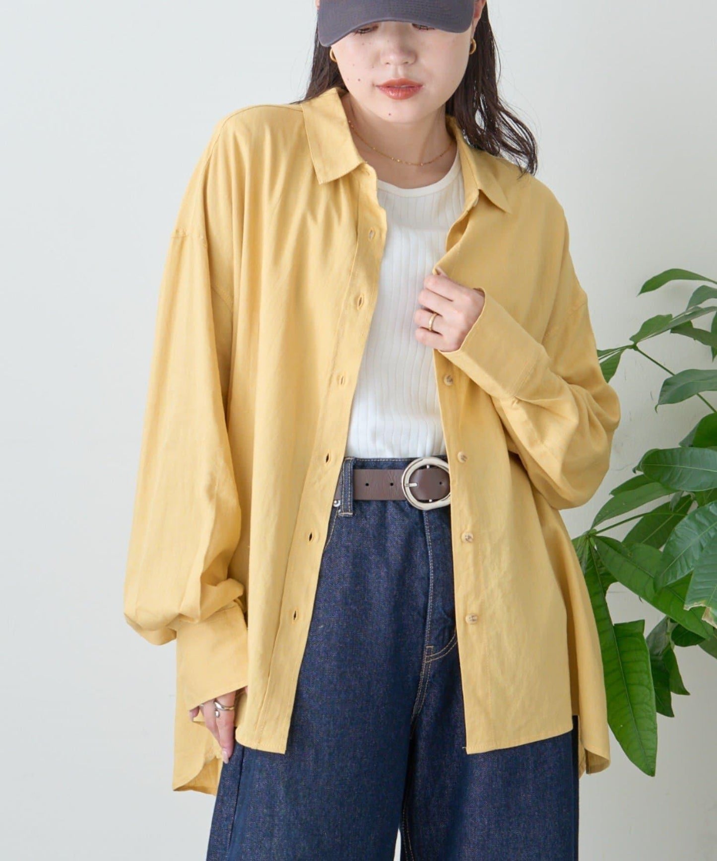 【限定】亞麻混紡常規襯衫