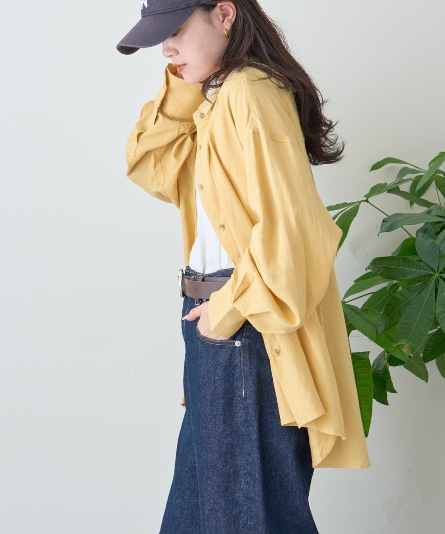 【限定】亞麻混紡常規襯衫