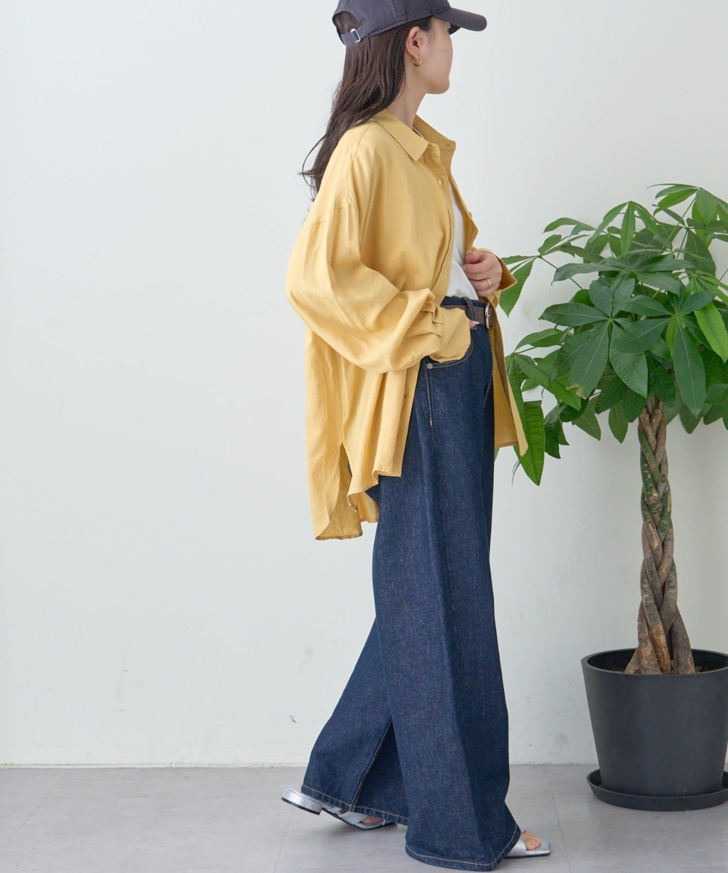 【限定】亞麻混紡常規襯衫