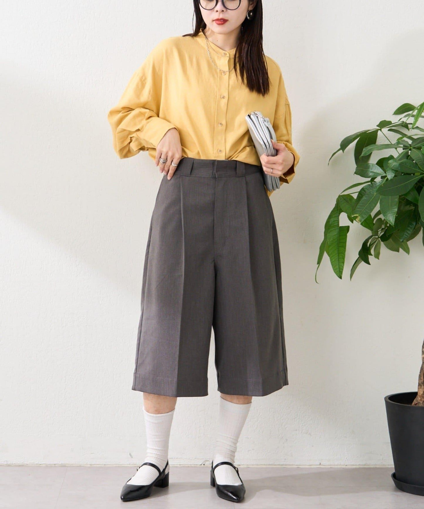 亞麻粘膠領帶領襯衫