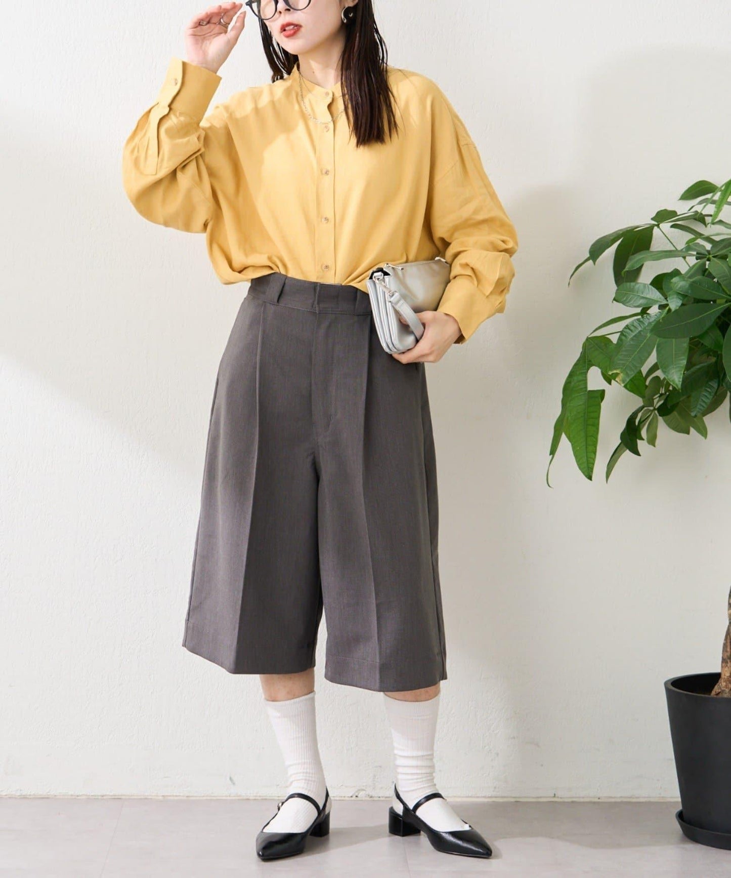 亞麻粘膠領帶領襯衫