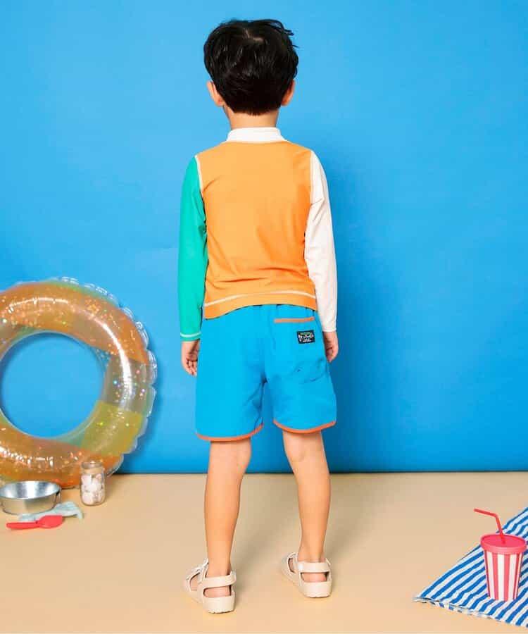 彩色拼接海灘短褲