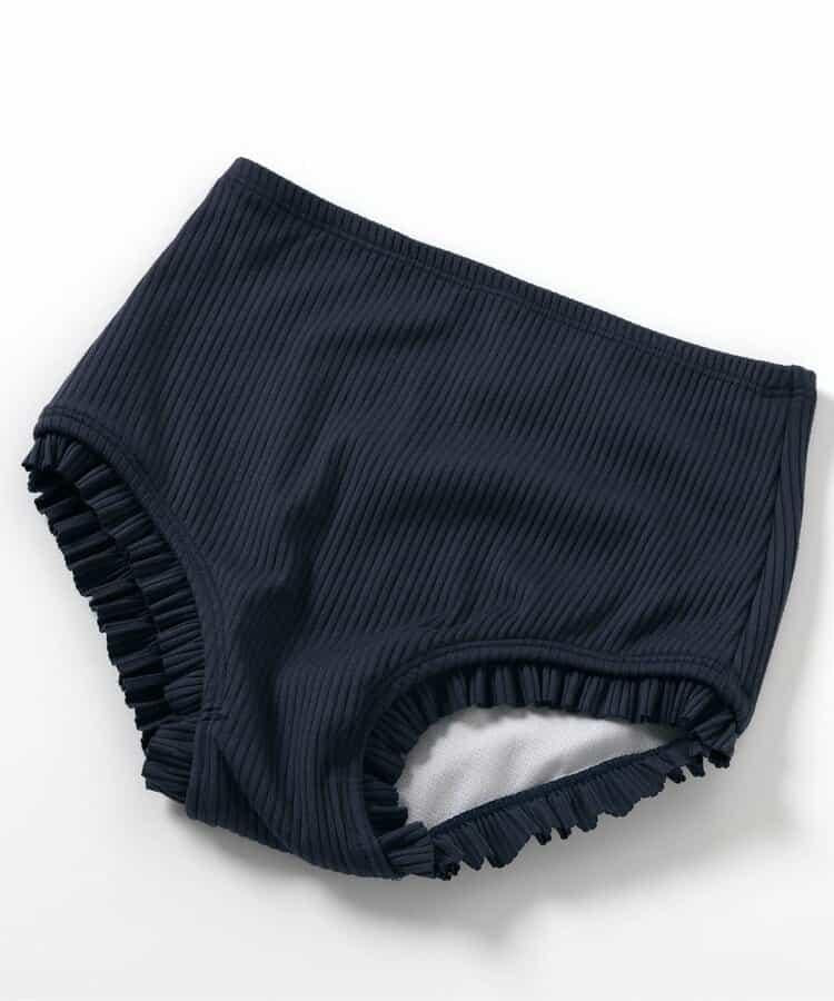 簡約荷葉邊分體泳衣