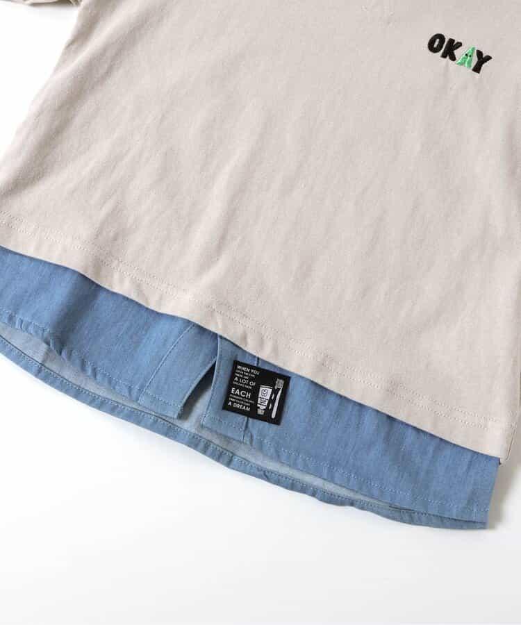 下襬疊層圓領T-shirt