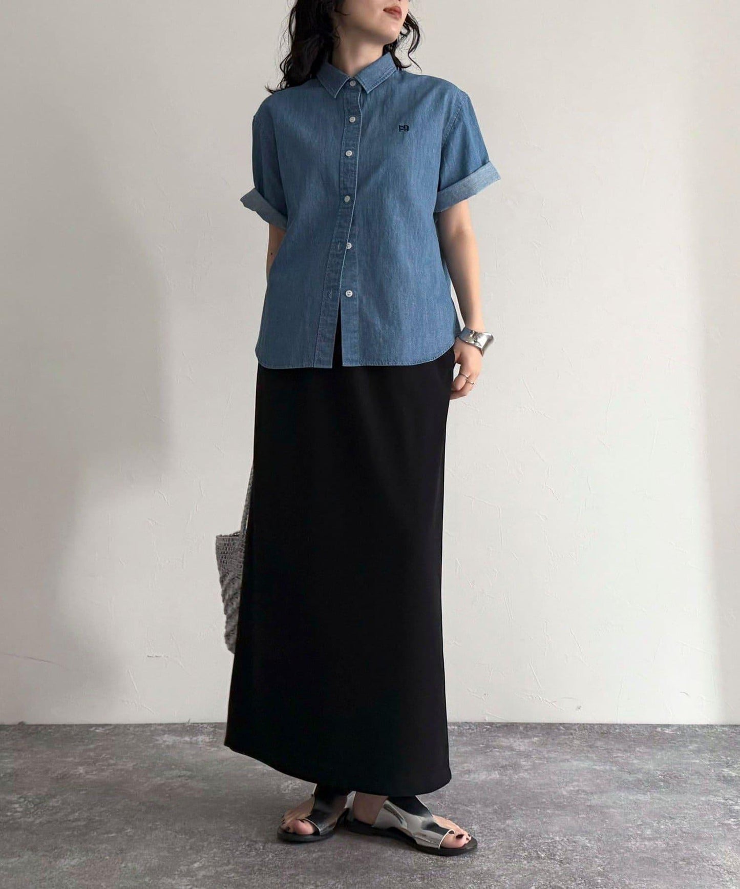 FR刺繡短袖襯衫