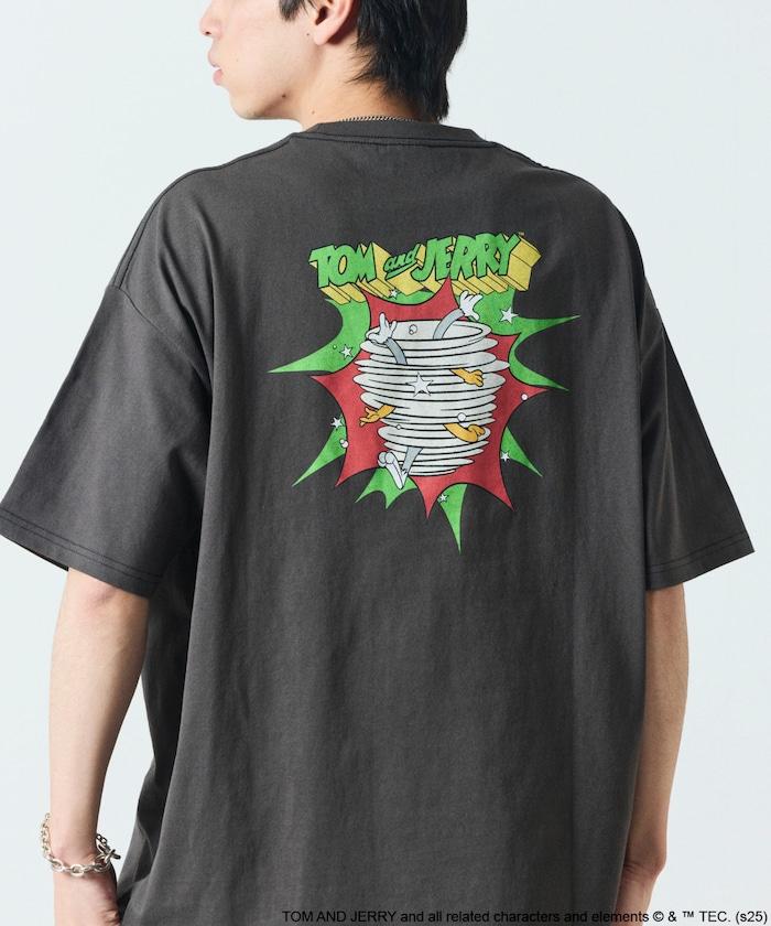 TOM&JERRY / 《貓和老鼠》 聯名 大尺寸 印花背面 圓領 T恤 【限定推出】