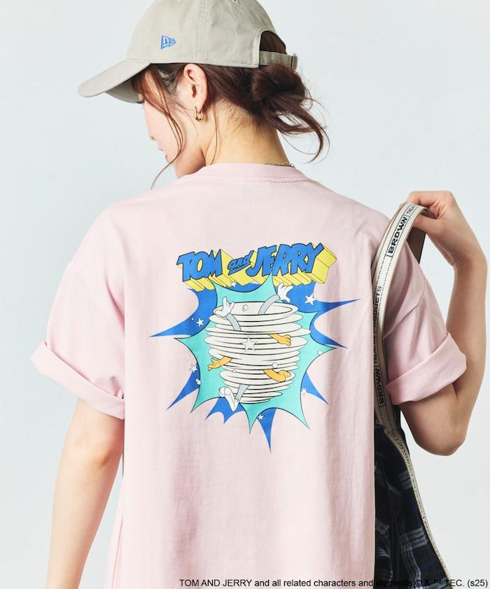 TOM&JERRY / 《貓和老鼠》 聯名 大尺寸 印花背面 圓領 T恤 【限定推出】