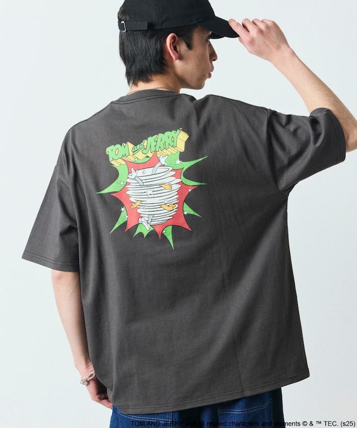 TOM&JERRY / 《貓和老鼠》 聯名 大尺寸 印花背面 圓領 T恤 【限定推出】