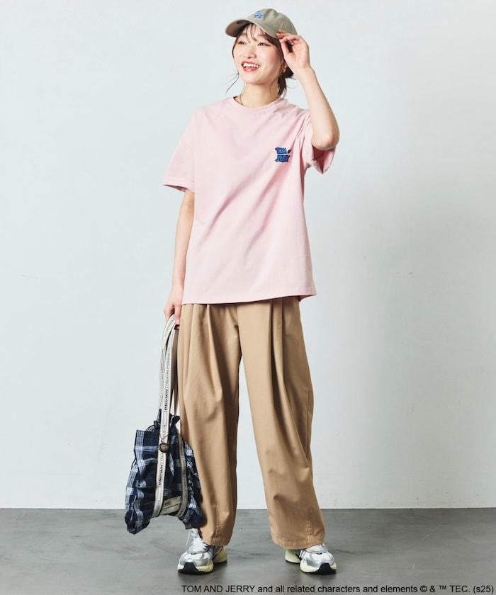 TOM&JERRY / 《貓和老鼠》 聯名 大尺寸 印花背面 圓領 T恤 【限定推出】